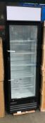 SINGLE GLASS DOOR DISPLAY COOLER, 13 CU. FT, LED DISPLAY - NEW