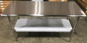 WORKTABLE S/S 24"X48X"34" & UNDERSHELF, 120-WTS2448418 - NEW