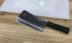 7" CLEAVER W/BLACK POLY HANDLE, OMCAN 10549 - NEW