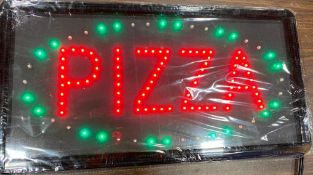 19" X 10" LED PIZZA SIGN - NEW - JOHNSON ROSE