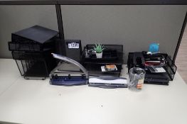 Lot of Asst. Office Supplies inc. Paper Trays, Hole Punches, etc.
