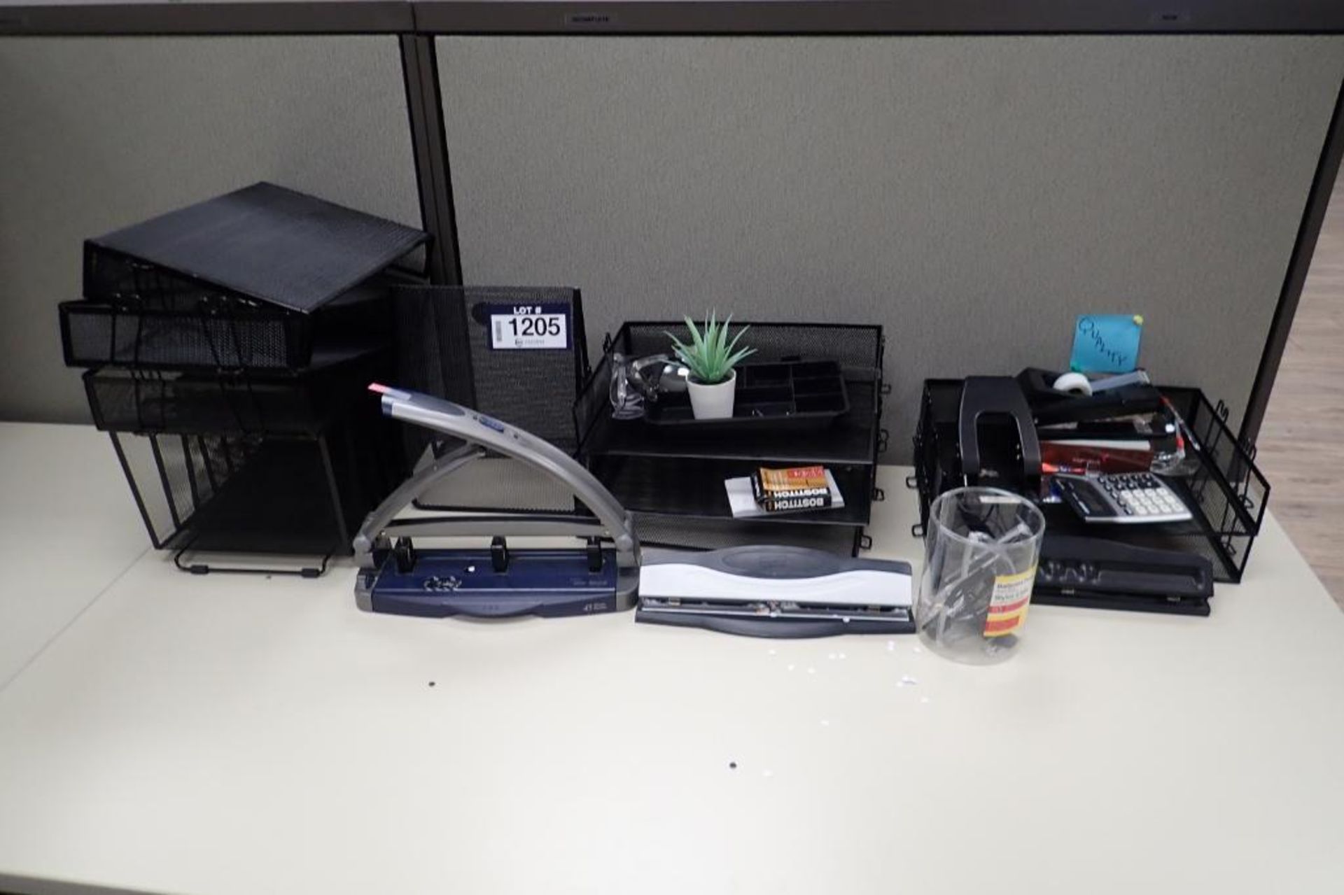 Lot of Asst. Office Supplies inc. Paper Trays, Hole Punches, etc.