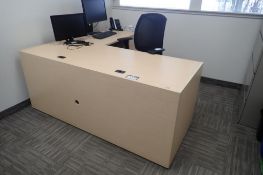 L-Shaped Double Pedestal Desk.