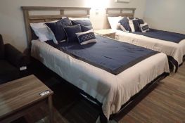 Double Bed w/ Headboard, Frame, Pillows and Linens