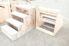 Lot of 3 Wooden Access Stairs.