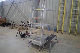 Lot of Platform Ladder and Aluminum Stand.