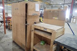 Lot of Wooden Storage Cabinet and Bench.
