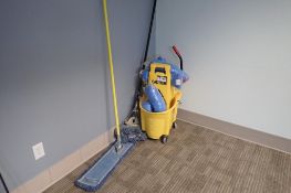 Lot of Mop Bucket, Mop, Caution Sign, Dust Mop and Replacement Microfibre Mop Heads.