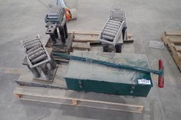 Lot of Hilman 60-Ton Rollers, Handle and Custom Built Risers.