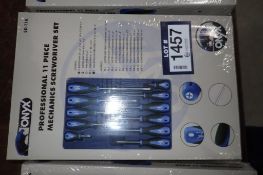 Lot of 2 Onyx Professional 11pc Mechanics Screwdriver Sets.