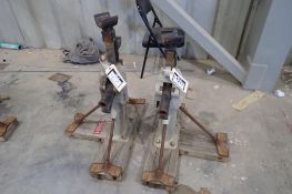 Pair of Left & Right Simplex Aluminum 20 Ton Reel Jacks, Top 20-ton - Side 10-ton Mechanical Jacks.