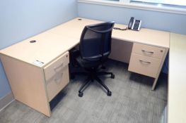 L-Shaped Double Pedestal Desk.