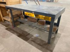 Steel 72"x36" Work Table w/ Rubber Top.