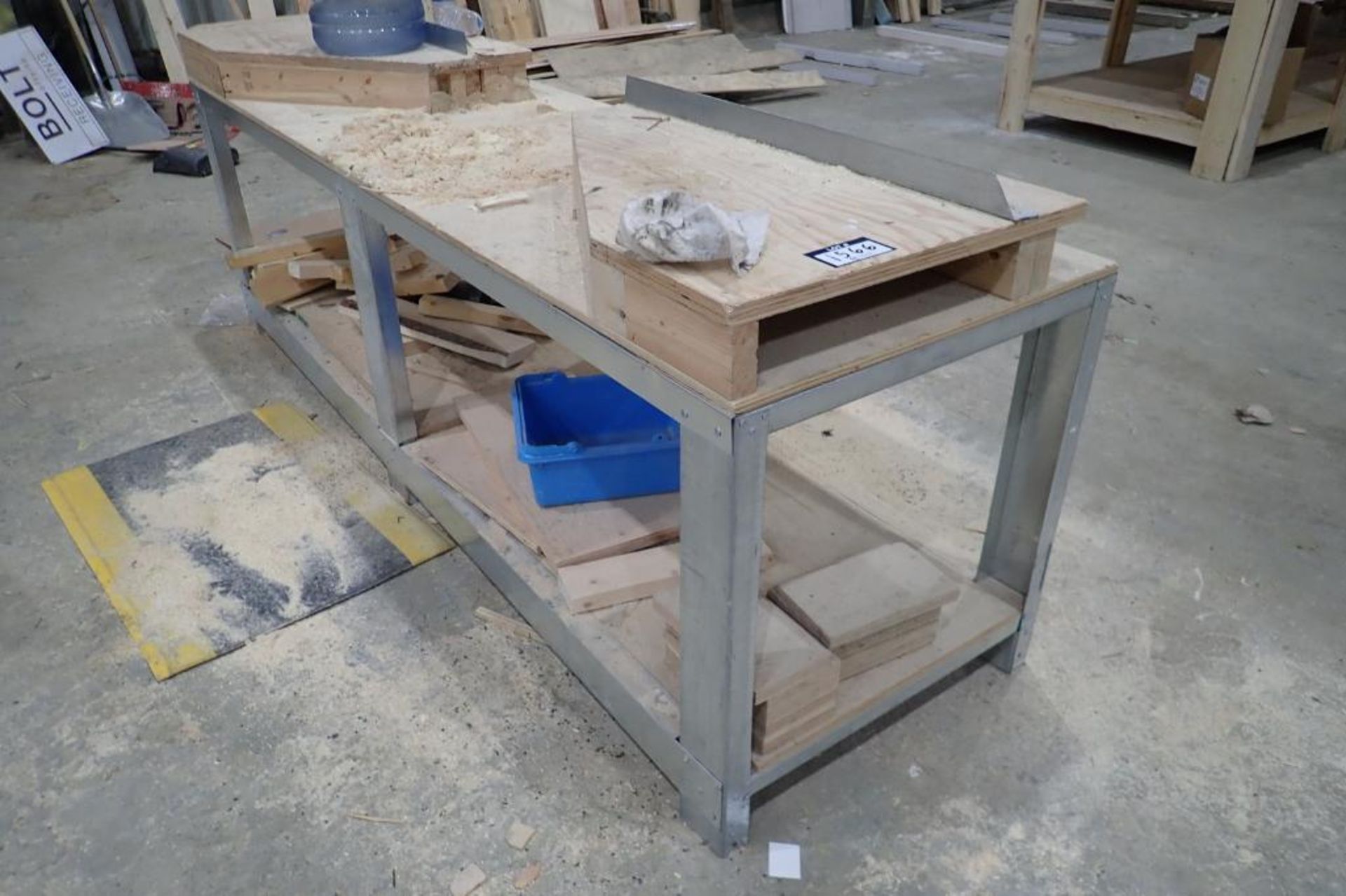 Lot of 3 Shop Built Wooden Work Tables, Asst. Flashing, etc. - Image 2 of 2