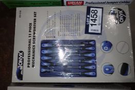 Lot of 2 Onyx Professional 11pc Mechanics Screwdriver Sets.