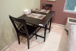 Drop-Leaf Dining Table w/ 2 Dining Chairs.