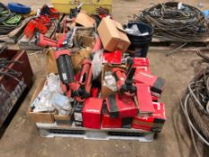 Pallet of Asst. Hilti Epoxy Guns, Hilti Bolts, Sleeves, High Shear Nails, etc.