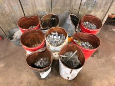 Lot of (10) Asst. Pails of Bolts, Nuts, Washers etc.