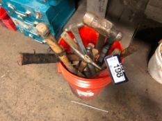 Pail of Asst. Mallets, Ball Peen Hammers, Welding Hammers,