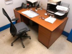 Lot of Office Desk, Task Chair, (2) Shelves, Blueprint Rack, etc.