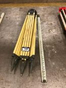 Lot of Surveying Tripod w/ Measuring Stick