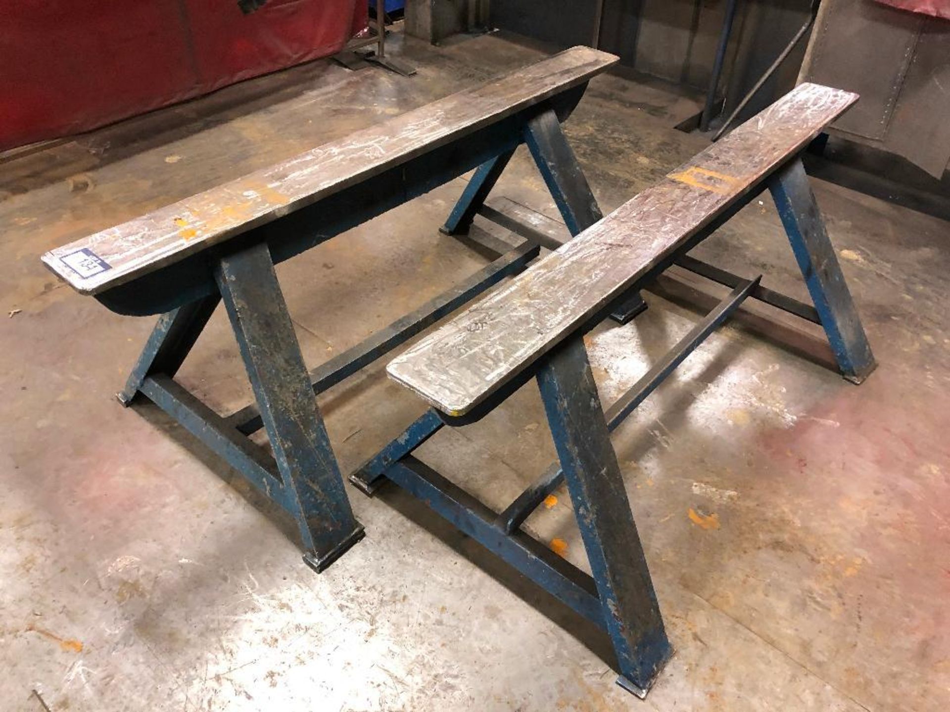 Lot of (2) 6' Steel Saw Horses - Image 2 of 2