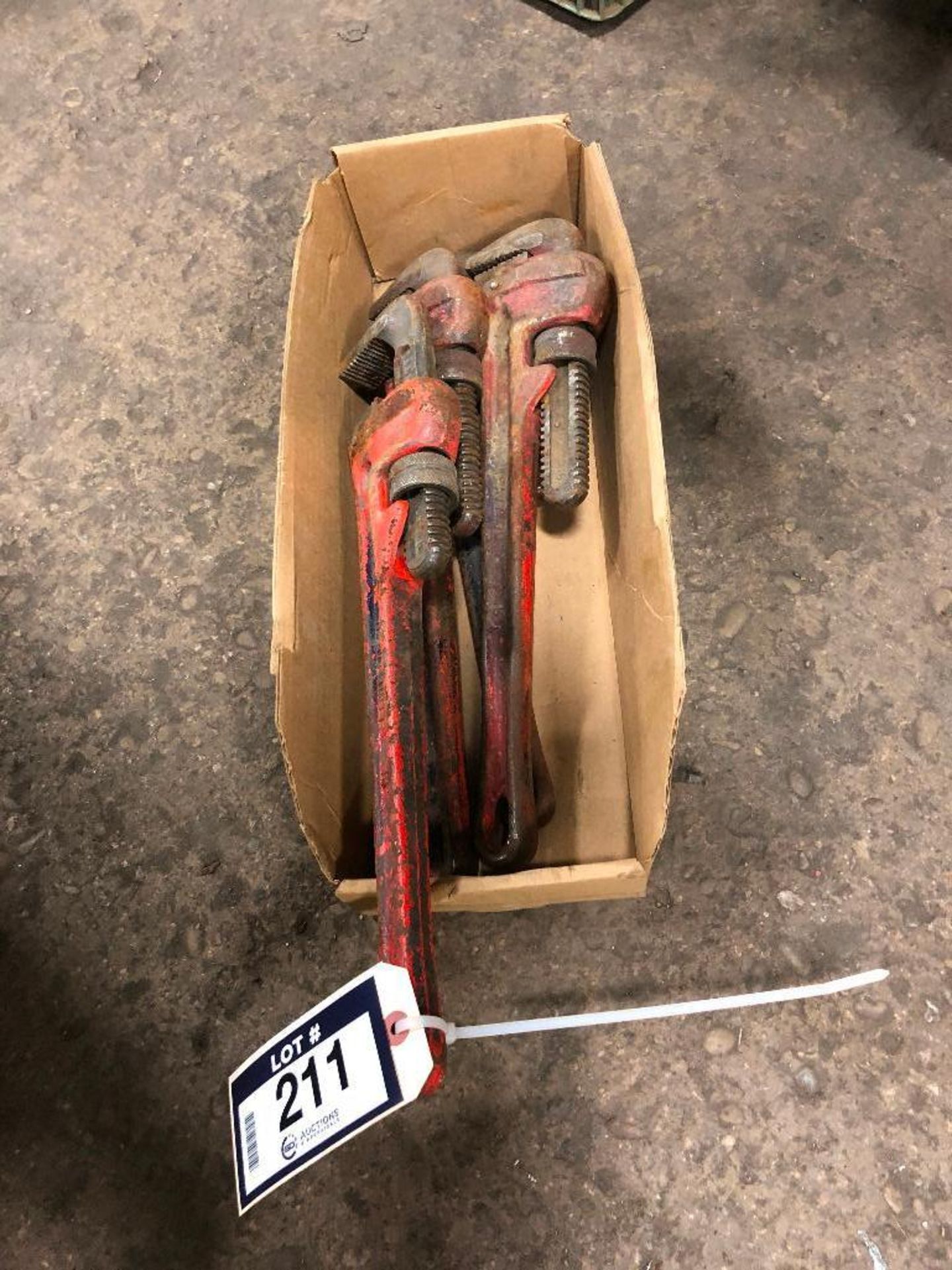 Lot of (4) 18" Ridgid Pipe Wrenches