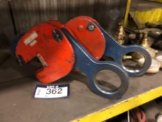 Lot of (2) 1.5-Ton Plate Clamps