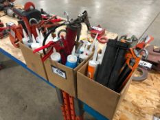 Lot Asst. Caulking Guns, Grease Guns, Hilti Epoxy Gun, Caulking etc.