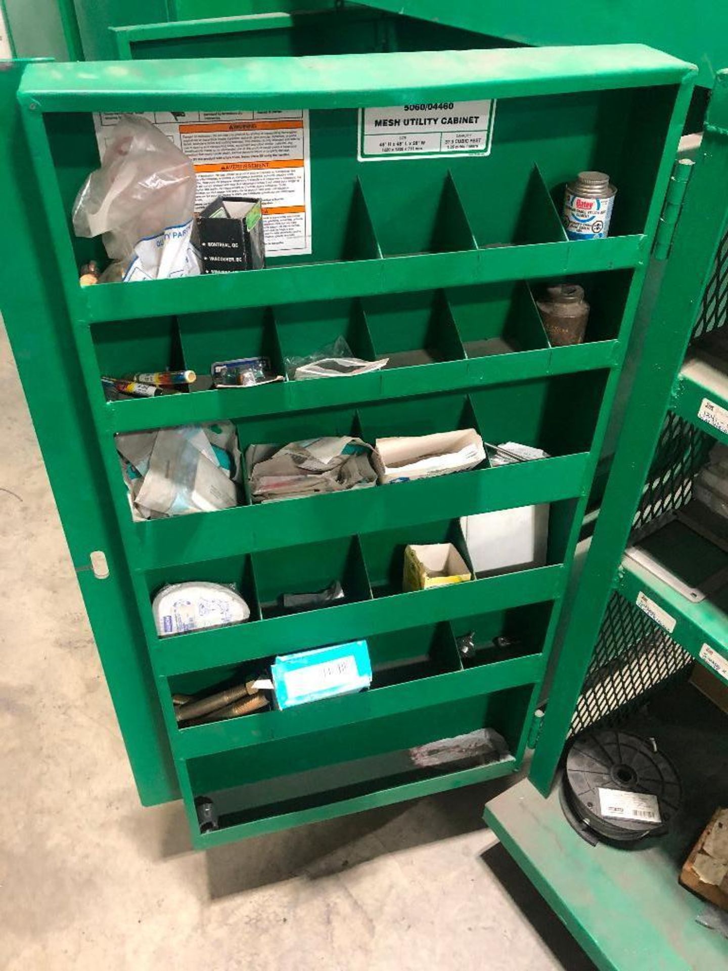 Greenlee Mesh Utility Cabinet w/ Asst. Contents including Hard Hats, First Aid Kit, etc. - Image 3 of 5