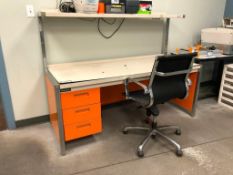 28" X 71" Metal Desk w/ Task Chair