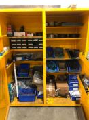 Shop-Built Steel Storage Cabinet w/ Asst. Contents Including Asst. Welding Wire, Bolts, Nuts, Electr