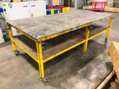 8' X 4' Shop-Built Steel Work Table w/ Casters