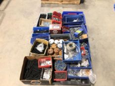Pallet of Asst. Fasteners including Asst. Nuts, Bolts, Washer, etc.