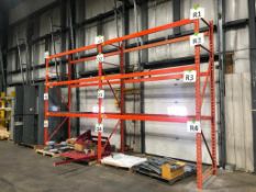 (2) Sections of 42" X 9' X 12' Pallet Racking including (3) Frames, (12) Beams