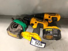 Lot of (2) DeWalt Cordless Drills w/ (1) Battery and (1) Charger
