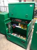 Greenlee Tool Chest w/ Asst. Contents including Caution Tape, Bungie Cords, Cable Slings, etc.