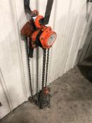 Lot of (1) JET 3/4-TON Chain Hoist and (1) ProRig 1-TON Chain Hoist