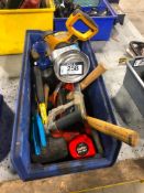 Lot of Asst. Hand Tools including Tape Measure, Deadblow Hammers, Rubber Mallets, Saws, etc.