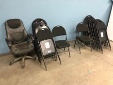 Lot of (18) Folding Chairs and (1) Task Chair