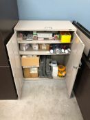 2-Door Shop Cabinet w/ Asst. Safety Supplies including, Caution Tape, First Aid Kits, Blankets, Eye