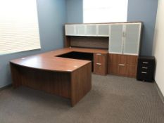 U-shaped Desk w/ Hutch, Cabinet, Task Chair, etc.