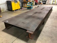 Lot of (2) 1/2" 5'X10' Steel Plates w/ (2) I-Beam Work Stands