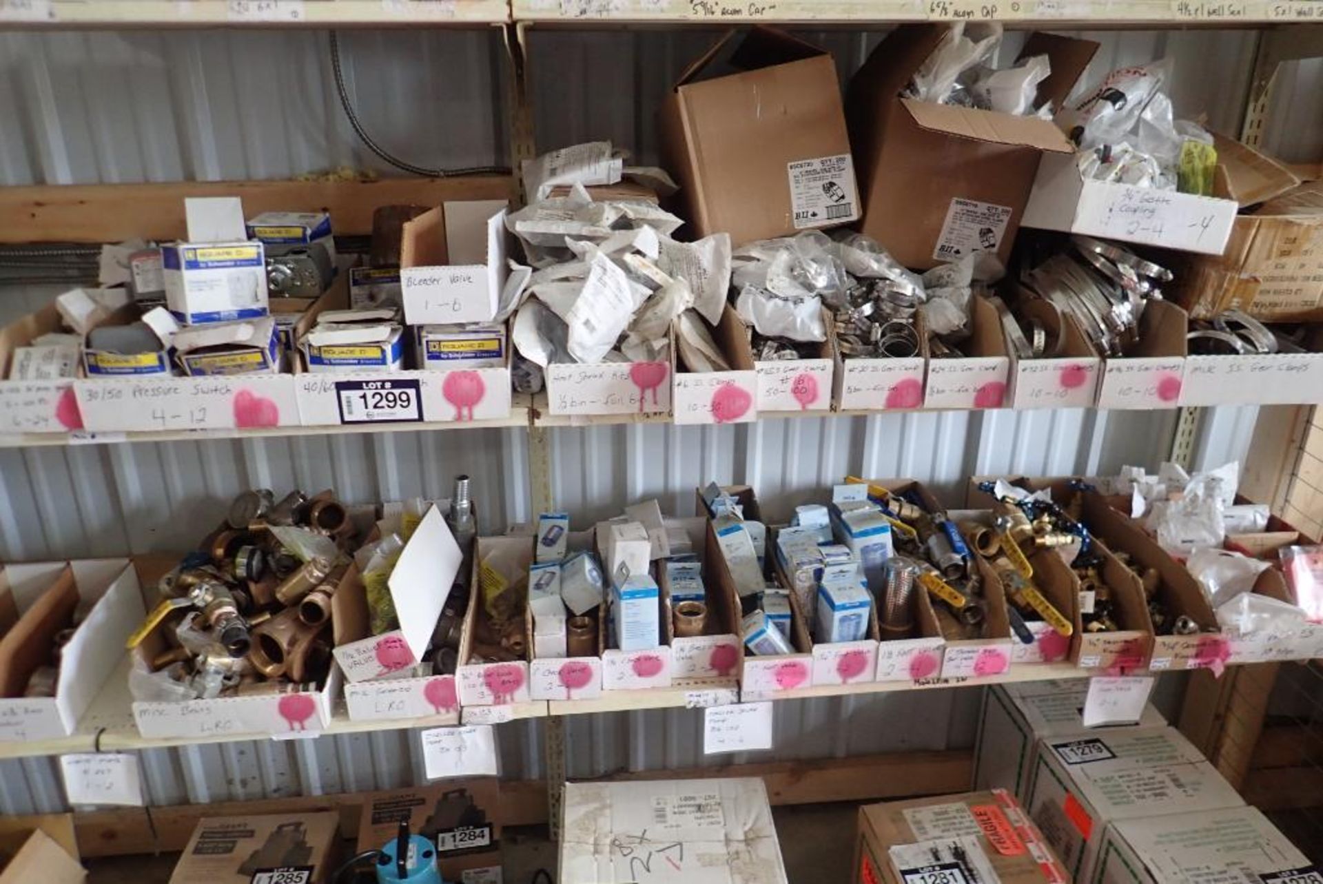 Lot of 31 Boxes inc. (15) 1Gpm-10Gpm Dole Valves, Pressure Switches, Gear Clamps, Boiler Drains, Bra