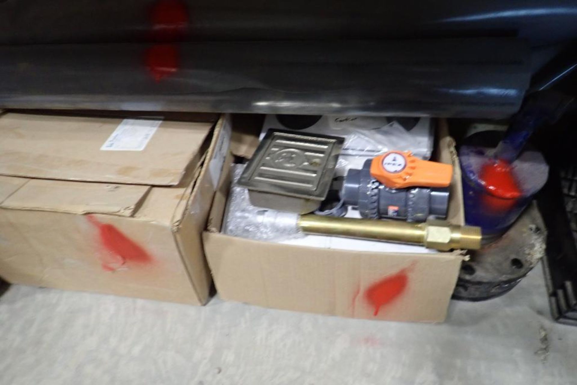 Lot of Approx. 30 Boxes Asst. Plumbing Parts- RED PAINT. - Image 3 of 4