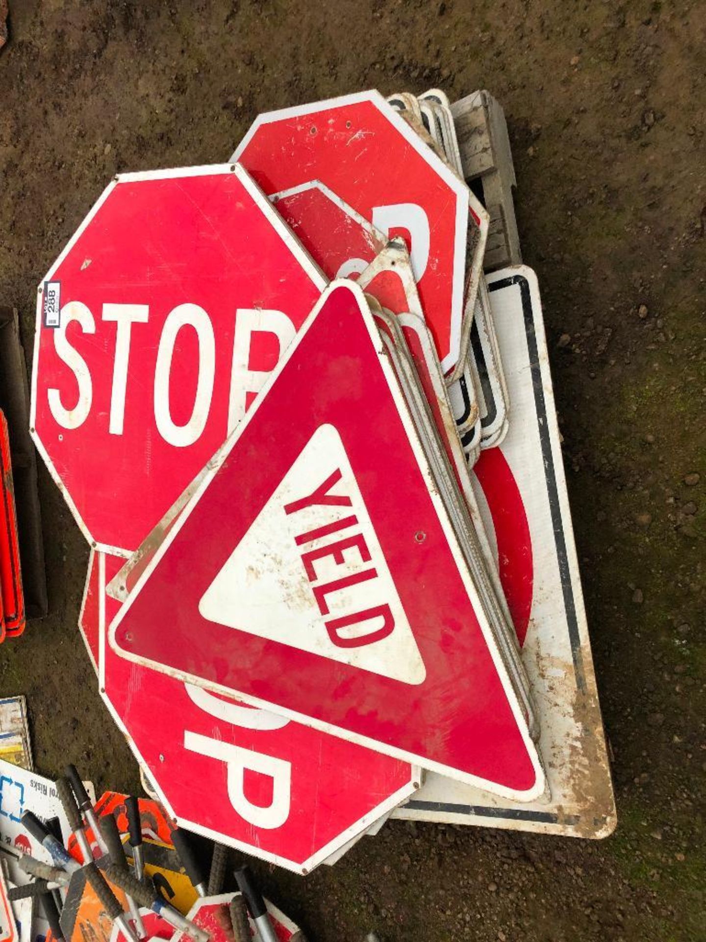 Pallet of Asst. Size Stop Signs and Yield Signs, No Passing Signs, etc. - Image 2 of 8