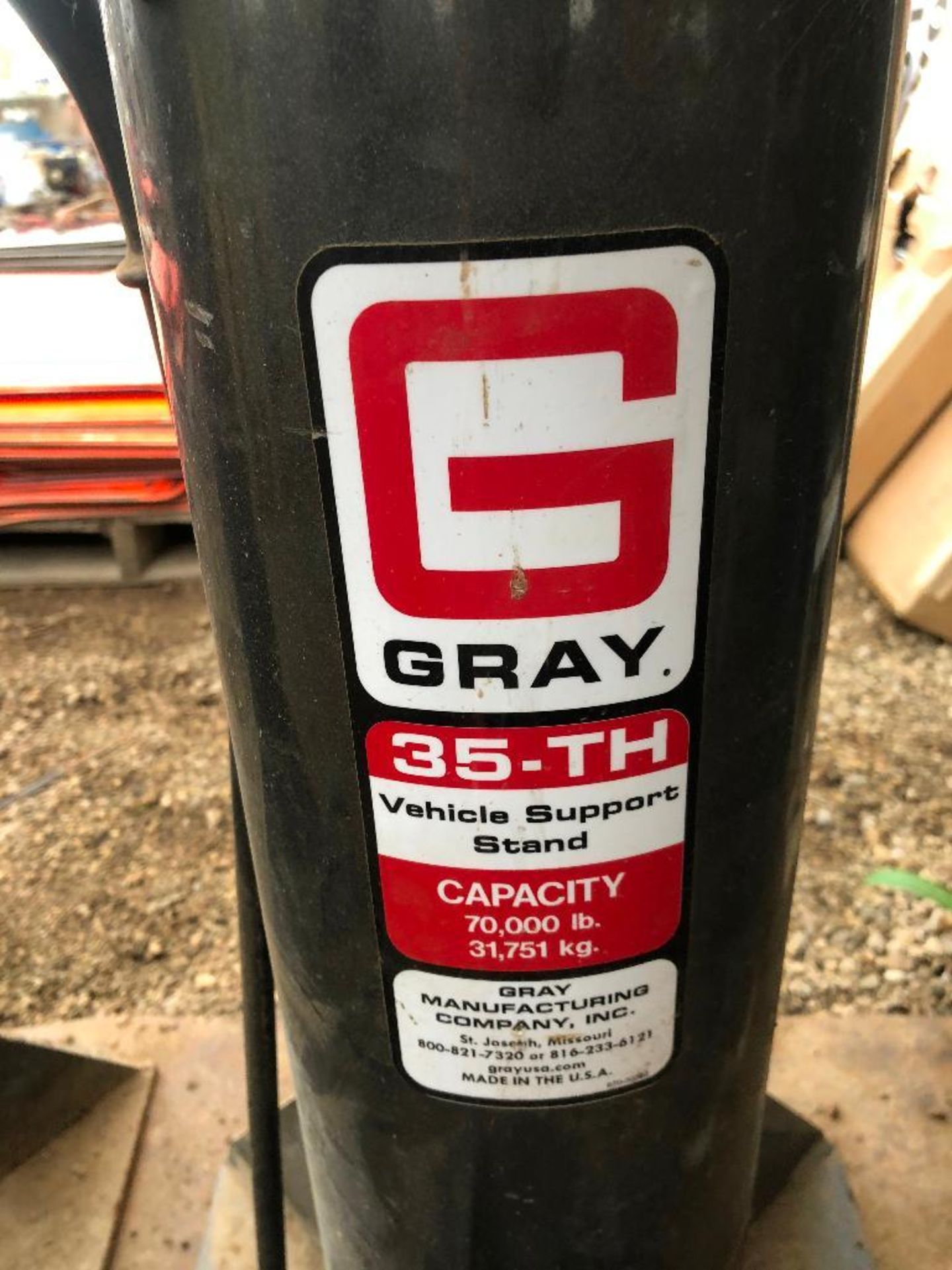 Lot of (2) Gray 35-TH Vehicle Support Stands, 70,000lb. Capacity - Image 3 of 3