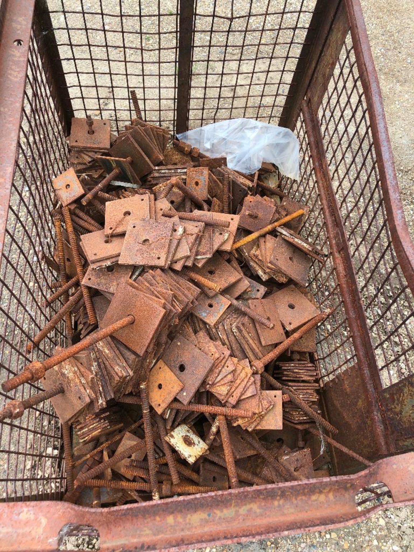 Lot of Metal Crate w/ Asst. Steel, etc.