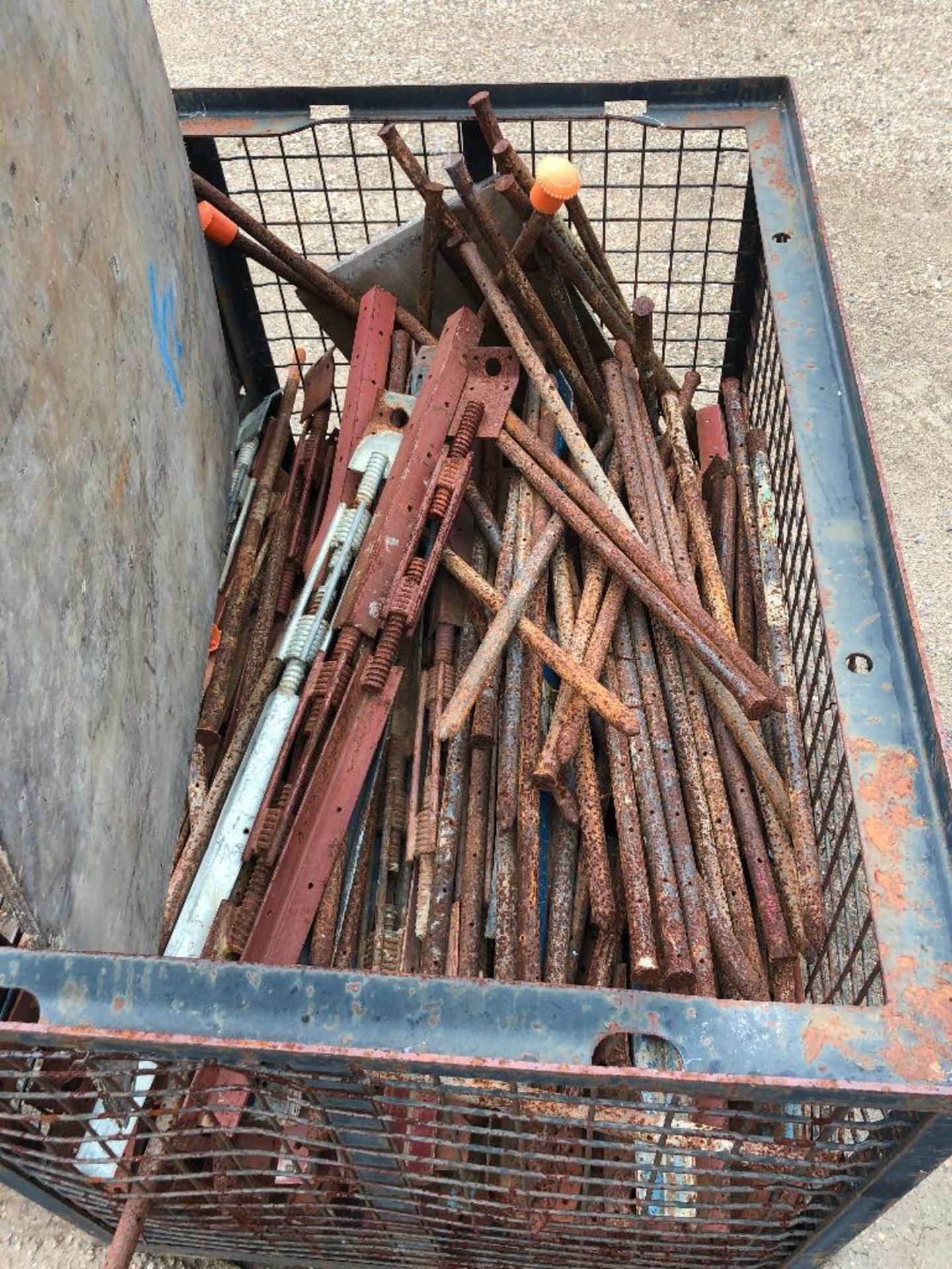 Lot of Metal Crate w/ Asst. Stakes, Pegs,etc. - Image 2 of 2