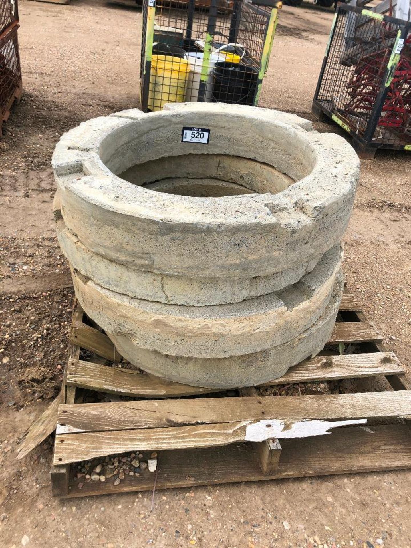 Lot of (4) Asst. 25" Cement Rings